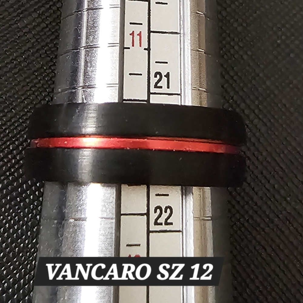 Vancaro Tungsten Rings for Men Two Tone Grooved Mens Wedding Band Sz12